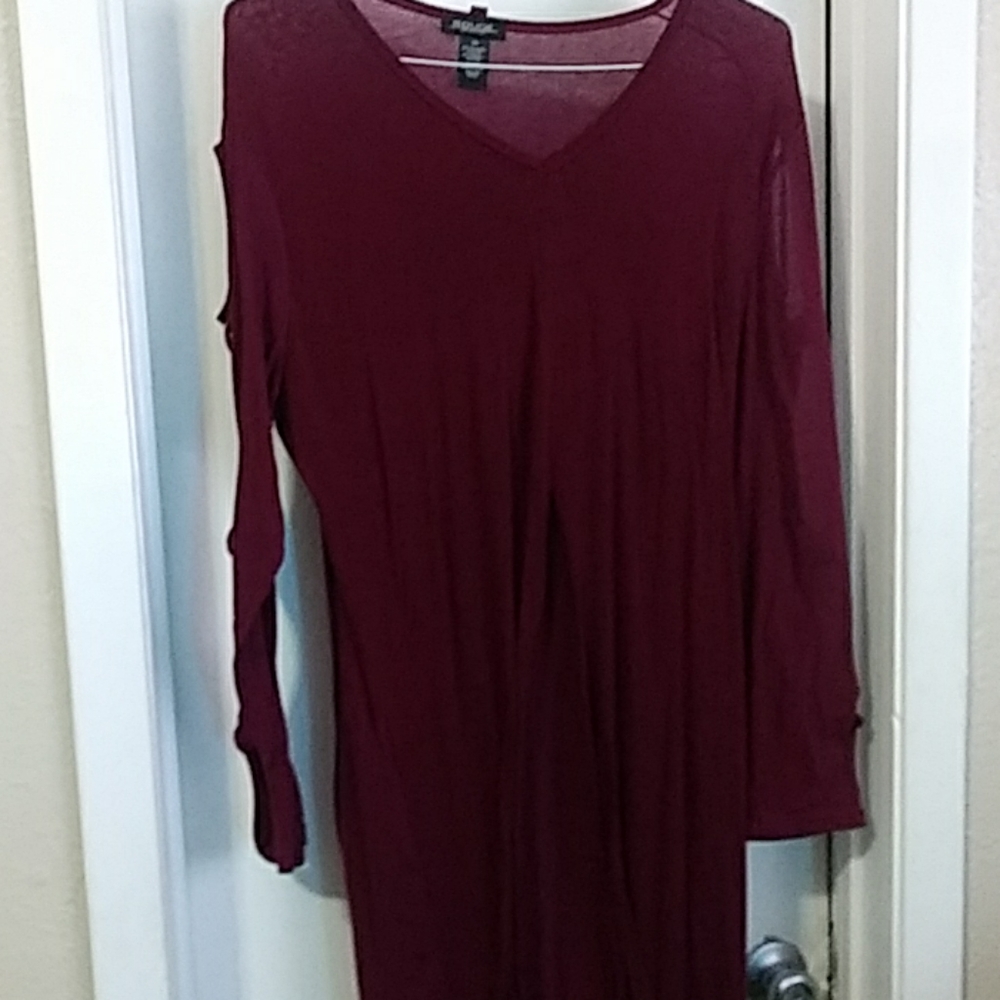 Burgundy long sleeve shirt